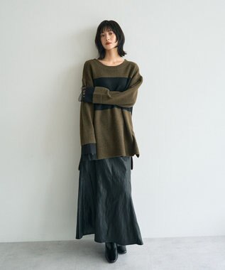 YECCA VECCA レザーライクマーメイドスカート Black