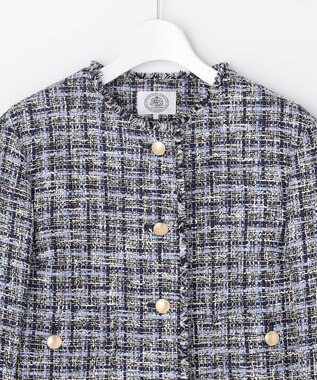 J.PRESS LADIES L ファニーツイード ジャケット ネイビー系