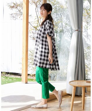 Tiaclasse 【小倉優子さん着用・日本製・洗える】サーラドライ・テーパードパンツ グリーン