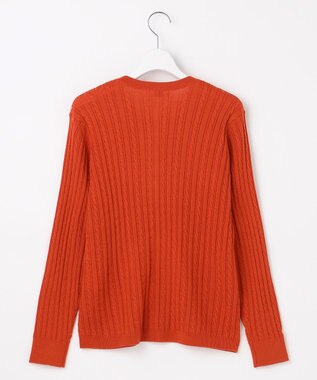 J.PRESS LADIES KNIT BASIC クルーネック カーディガン オレンジ系