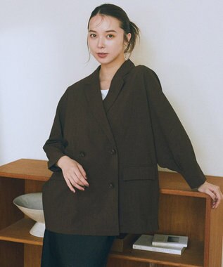 earth music&ecology シアードルマンジャケット Brown