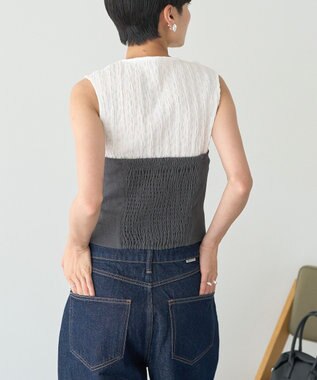 AMERICAN HOLIC 【2WAY】イージーケアフロントボタンビスチェ Gray Mixture