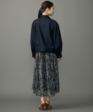 自由区 L 【17号サイズまで展開・SHIHOさん着用】デニムライクツイル ジャケット ダークインディゴ