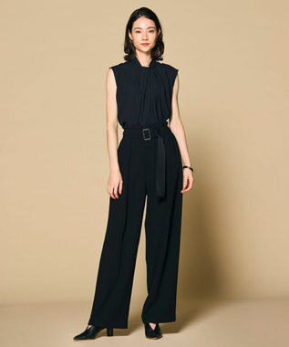 BEIGE， 【L-size】ANITA / ノースリーブタックブラウス Black