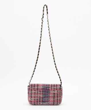 ANY SIS ツイードチェーン バッグ ピンク系チェック