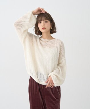 earth music&ecology ふんわりシアープルオーバー Ivory