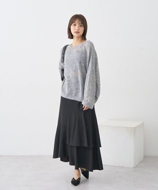 earth music&ecology ふんわりシアープルオーバー Gray