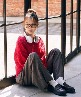 earth music&ecology ふんわりシアープルオーバー Red