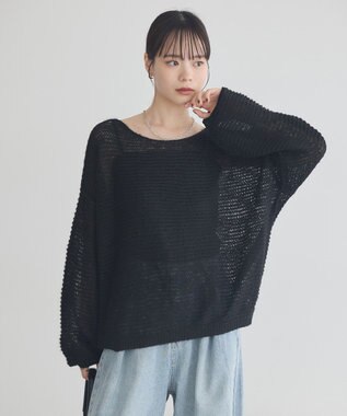 earth music&ecology ふんわりシアープルオーバー Black