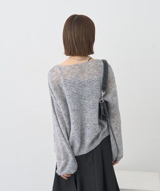 earth music&ecology ふんわりシアープルオーバー Gray