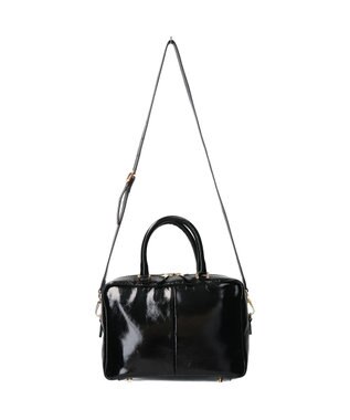 INTER-CHAUSSURES 【CHRISTIAN VILLA】センターシームハンドバッグ ブラック