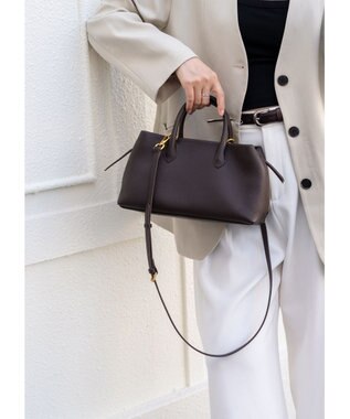 style code 【 通勤 可能】[Lyrss/リルス] 2WAY エレガント レザーハンドバッグ ダークブラウン