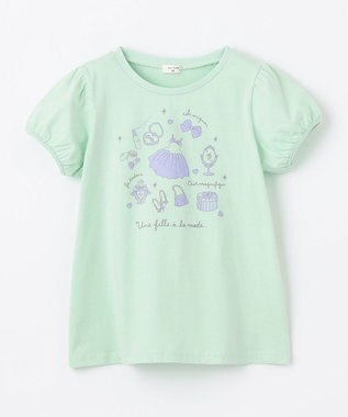 ANY KIDS 【WEB限定】7days プリント 半袖 Tシャツ ミント×コスメ