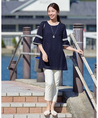 Tiaclasse 【小倉優子さん着用・日本製・洗える】サーラドライ・テーパードパンツ オフホワイト