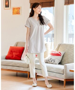 Tiaclasse 【小倉優子さん着用・日本製・洗える】サーラドライ・テーパードパンツ オフホワイト