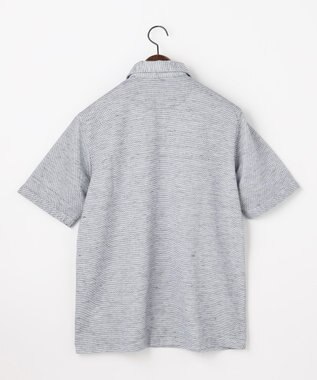 JOSEPH ABBOUD  【フランス産リネン×日本の技術・清涼感】ノルマンディリネントップジャージ ジップ ポロシャツ ブルー系