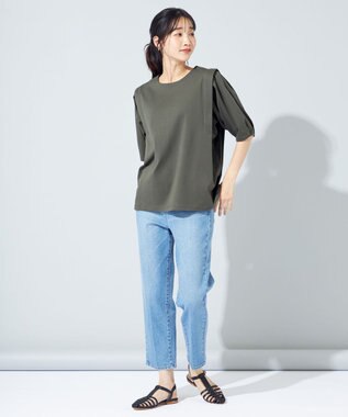 SHARE PARK LADIES センタープレスストレートデニム インディゴ