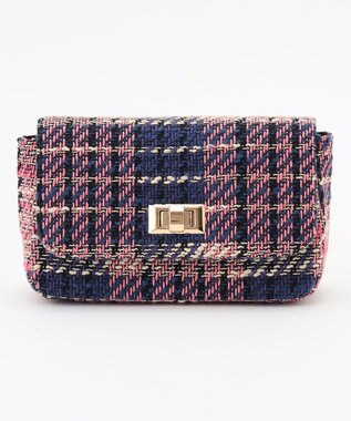 ANY SIS ツイードチェーン バッグ ピンク系チェック