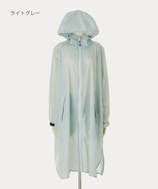 MOONBAT POLO RALPH LAUREN(ポロ ラルフローレン) ポロポニー レインコート ライトウェイト レインポンチョ  無地 フード 収納袋 レディース ライトグレー