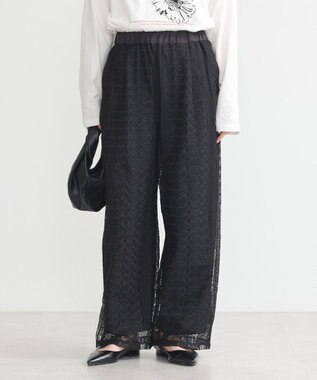 earth music&ecology レースパンツ Black