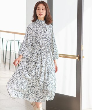  【先行予約・前後着用可】プティフラワープリントボウタイ ワンピース