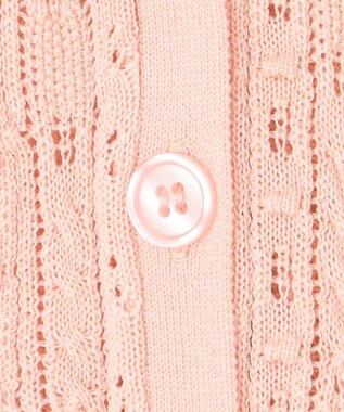 Feroux 【ご好評につき今季も登場！・洗える】透かし編み カーディガン ピンク系