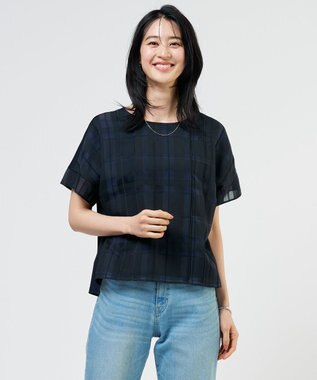 J.PRESS LADIES L 【一枚で着映え】シャドーチェック カットソー