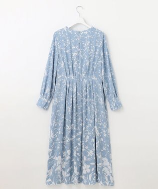 自由区 【XSサイズ～/洗える】グラデーションフラワープリント ワンピース スカイブルー系5