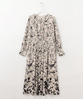 自由区 【XSサイズ～/洗える】グラデーションフラワープリント ワンピース ベージュ系5