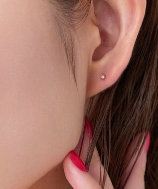 Phoebe 【K10】一粒ダイヤモンドピアス(片耳)　ローズゴールド