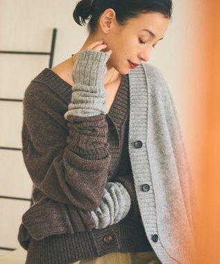 TOQUE 〈大草直子さんアドバイザー〉ベビーアルパカ×ウール縮絨ニットカーディガン ブラウン