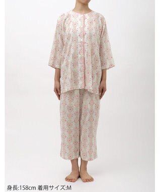 Wing ウイング スリープ パジャマ 7分袖 8分丈 綿100％ 楊柳素材 夏 レディース EP8020 ウイング／ワコール ピンク