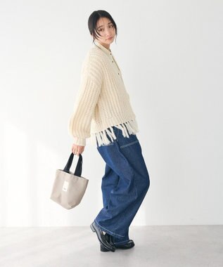 CRAFT STANDARD BOUTIQUE 洗える/フリンジニットカーディガン Ivory