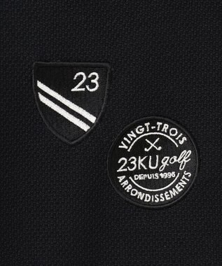 23区GOLF 【MEN】ハニカムカノコ半袖ポロシャツ ブラック系