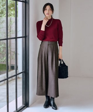 ANY L 【ウエストゴム】ライトツイードパンツ ブラウン