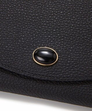 TOPKAPI 【TOPKAPI】gemdrops ジェムドロップ ミニエンボスレザー 天然石 二つ折り 財布 ブラック