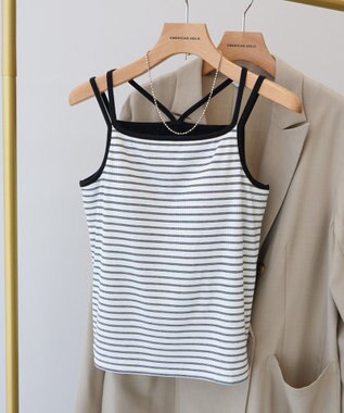 AMERICAN HOLIC カップ付き　バッククロスボーダーキャミソール Blue