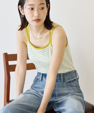 AMERICAN HOLIC カップ付き　バッククロスボーダーキャミソール Blue