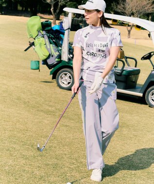 PW CIRCULUS 【花粉がつきにくい】【WOMEN】セミワイドパンツ ゴルフウェア レディース グレー系