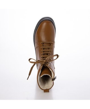 MODE ET JACOMO <carino>厚底レースアップブーツ キャメル
