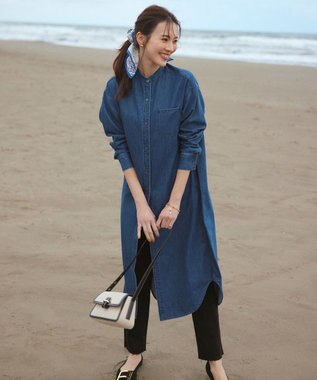 23区 manipuri ヴィンテージモチーフ スカーフ ブルー×ブラック