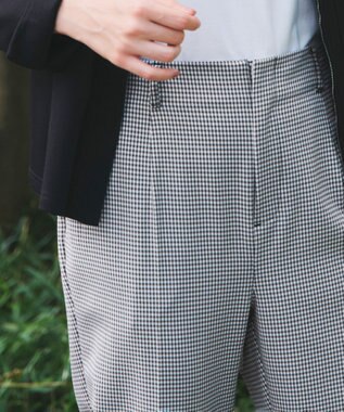 Tiaclasse 【洗える】テーパードパンツ ブラックチェック