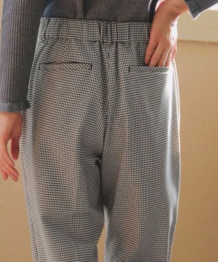 Tiaclasse 【洗える】テーパードパンツ ブラックチェック