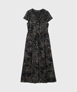GRACE CONTINENTAL ラインプリントオールインワン ブラック