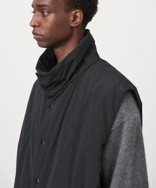 ATON TECHNO COTTON | リサイクルウールパテッドベスト - UNISEX BLACK