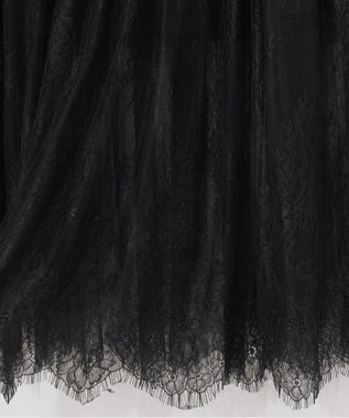 GRACE CONTINENTAL レース切替ティアードスカート ブラック