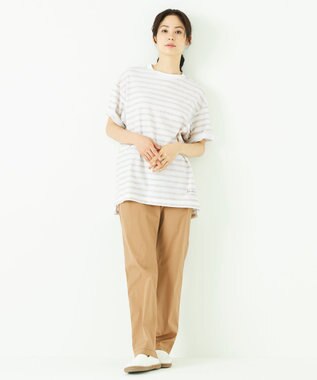 JOSEPH ABBOUD MOUNTAIN 【SPACE】OGリネンボーダー Tシャツ アイボリー系2