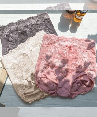 BRADELIS New York 【BRADELIS NewYork peace】おしりPラインレーシーショーツ23  深め 補正ショーツ コーラルピンク