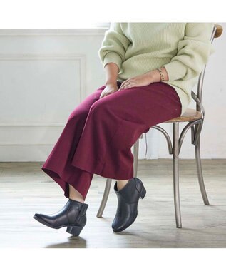 ing <ing>ラウンドショートブーツ ブラック