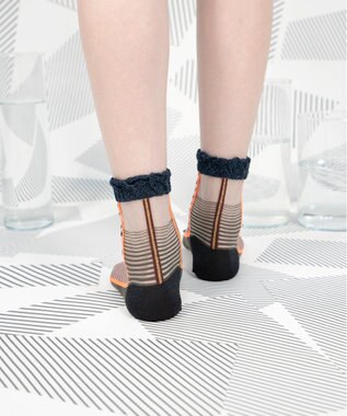 COQ しまうま シアーストライプソックス チャコール